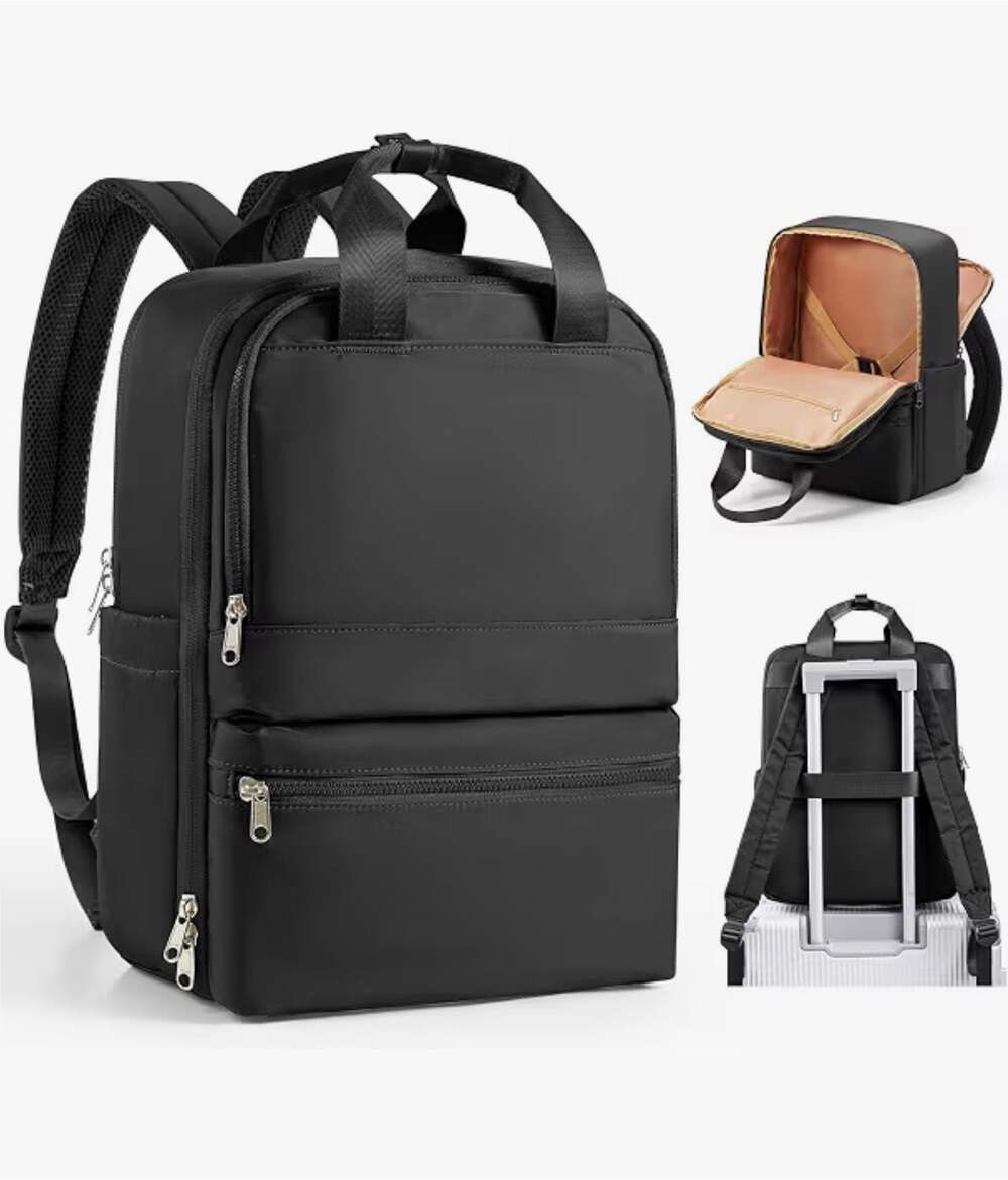 Unisex Large Capacity Travel Laptop Backpack with Top Handles and Trolley Sleeve